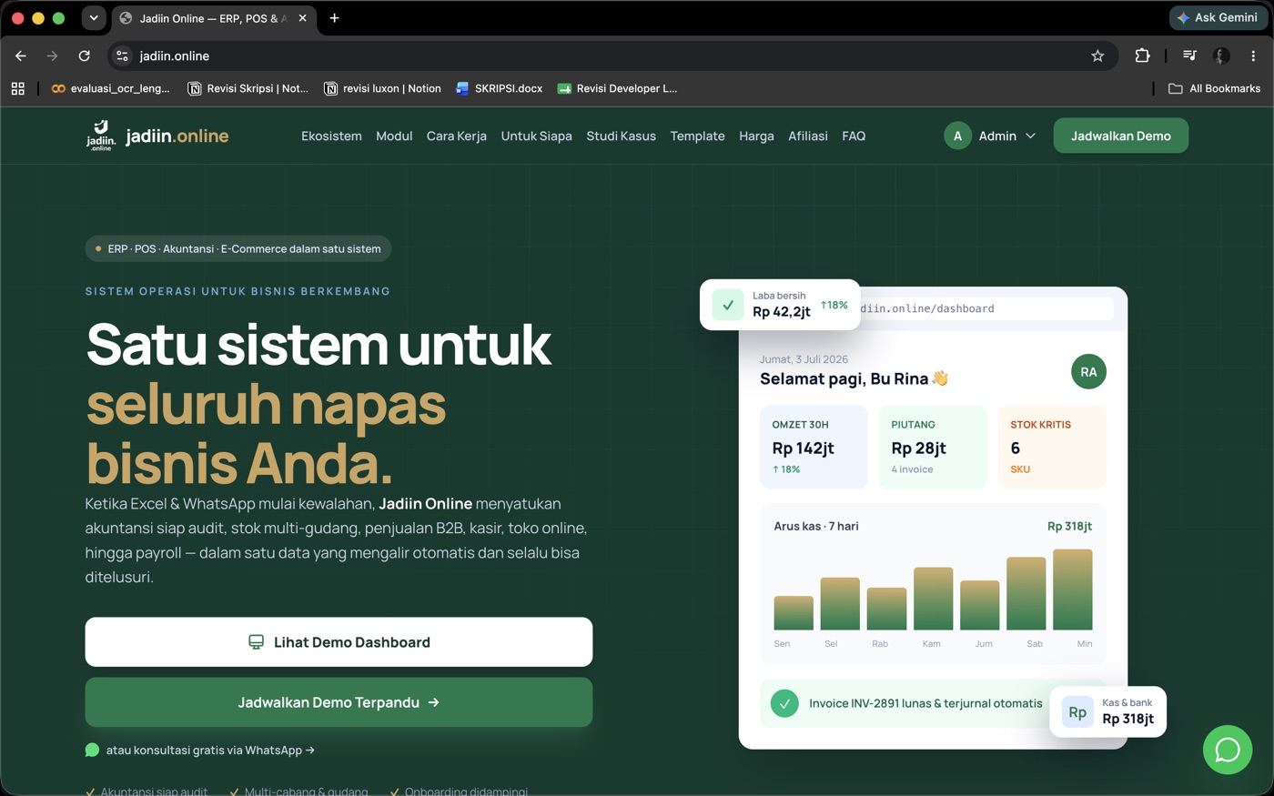 Jadiin.online — platform asset management